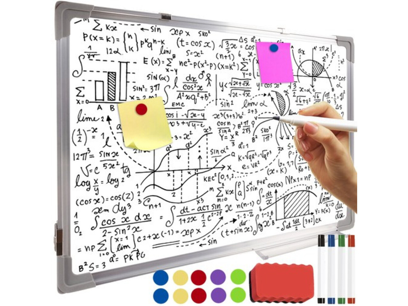 Maaleo Magnetická tabule 40 x 60 cm + magnety + fixy + houbička, bílá