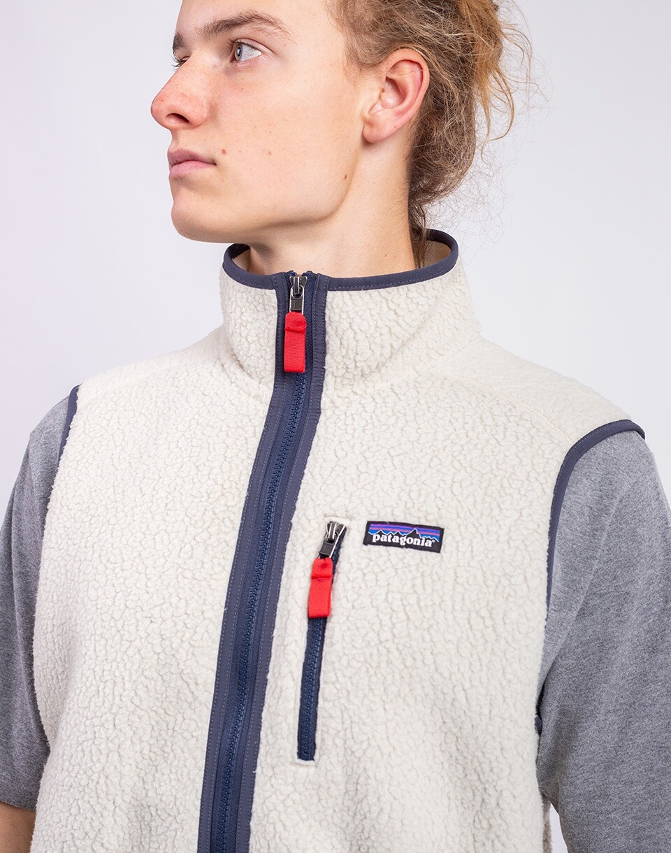 Patagonia M's Retro Pile Vest Pelican w/Smolder Blue S