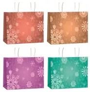 Anděl Přerov Dárková taška vánoční s glitry horizont (XL)