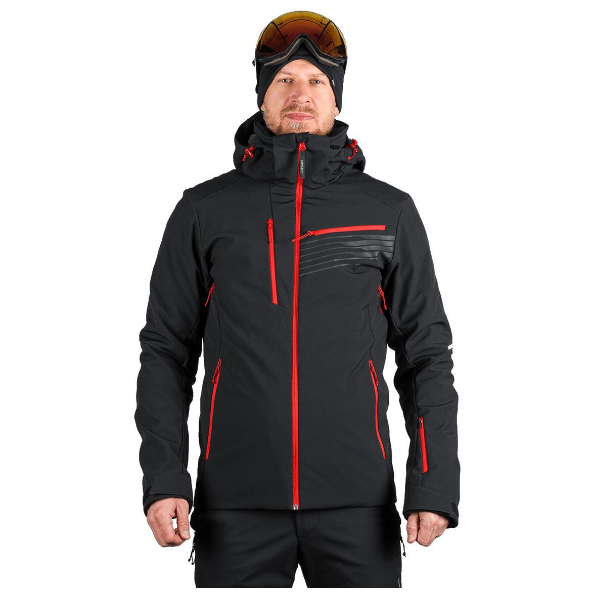 Pánská lyžařská bunda Northfinder Bartalan Velikost: L / Barva: černá/červená
