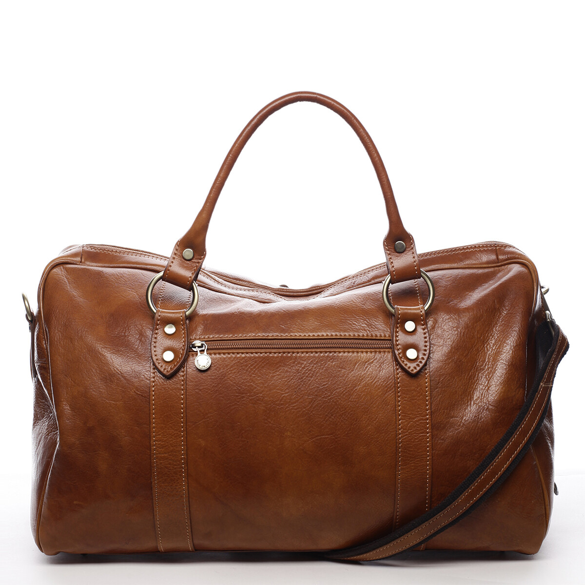 Kožená cestovní taška Čestmír koňaková