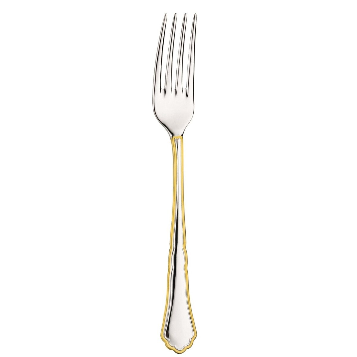 Dezertní vidlička SETTECENTO GOLD FILET 15 cm, stříbrná / zlatá, nerezová ocel, Pintinox