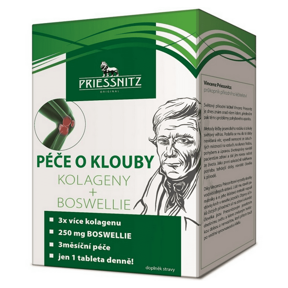 PRIESSNITZ Péče o klouby Kolageny + Boswellie 90 + 30 tablet ZDARMA, poškozený obal