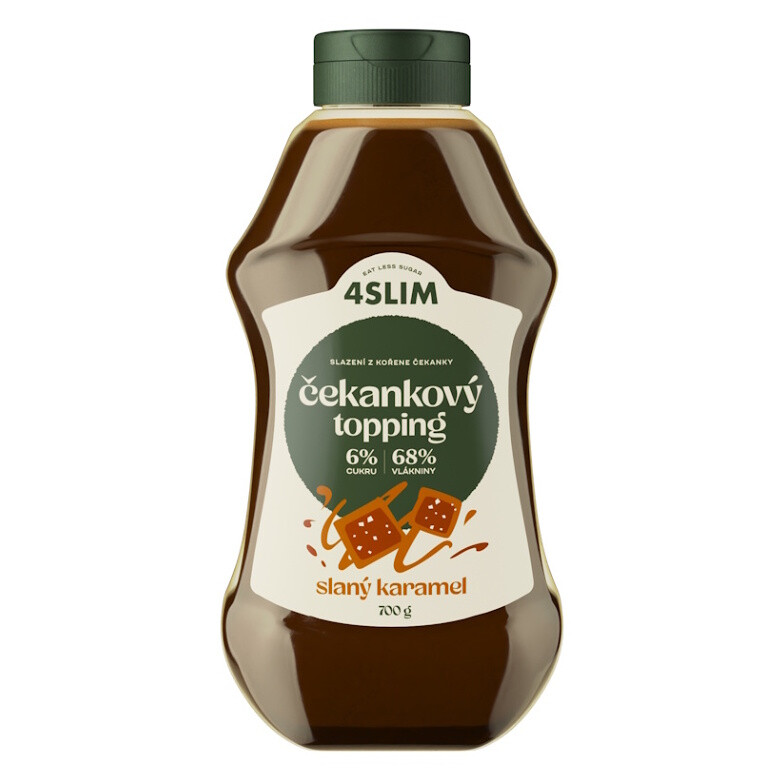 4SLIM Čekankový topping slaný karamel 700 g, poškozený obal