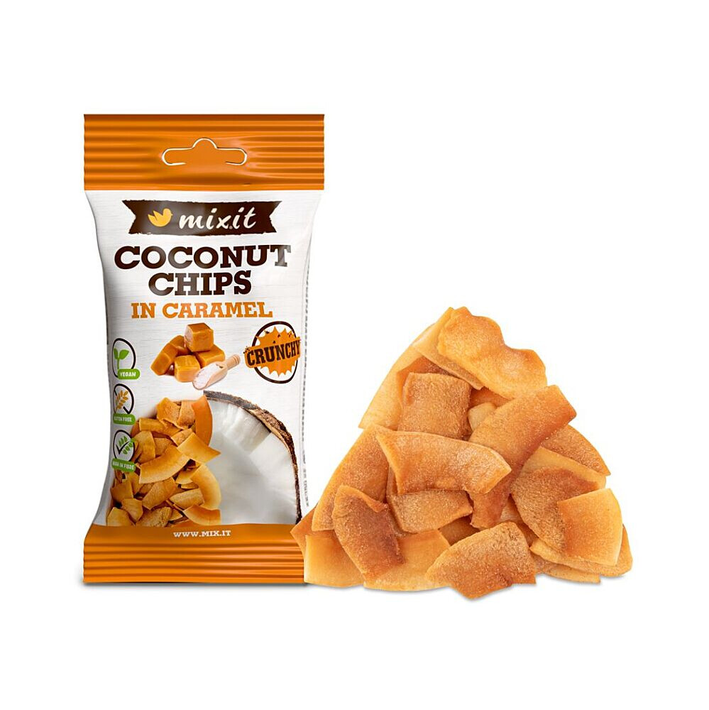 MIXIT Kokosové chipsy karamel 45 g