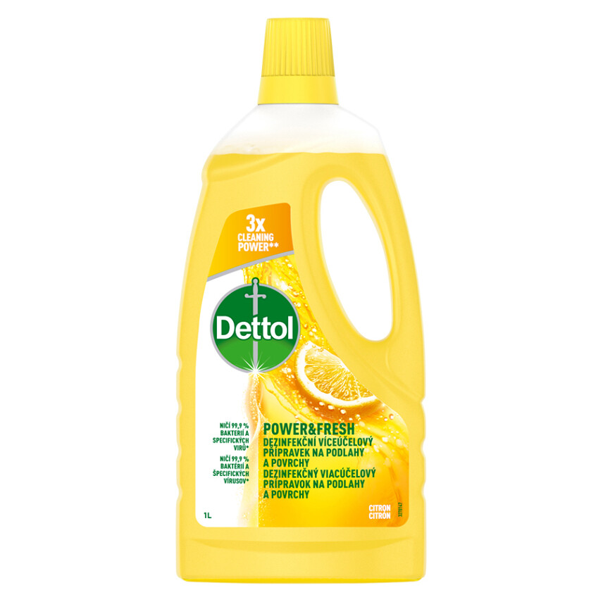DETTOL Power & Fresh Dezinfekční na podlahy a povrchy Citron 1 l, poškozený obal