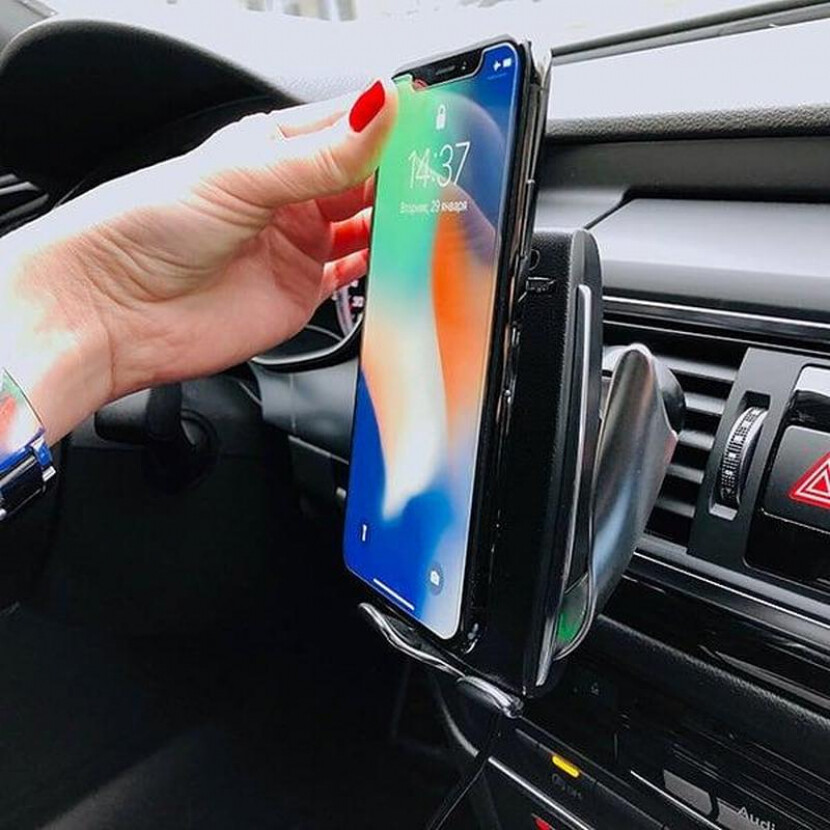 Chytrý držák mobilního telefonu Smart Sensor S5 - černý-stříbrný