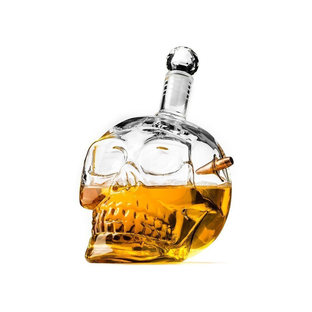 Karafa ve tvaru křišťálové lebky Bulletproof 700 ml - průhledná