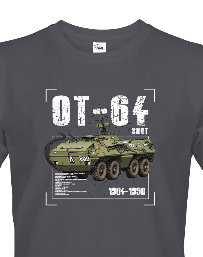 Pánské tričko s potiskem OT-64 Skot - ideální dárek pro milovníky vojenské techniky