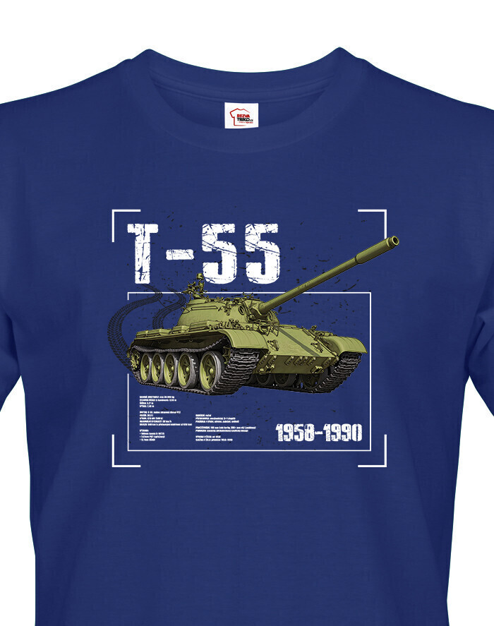 Pánské tričko s potiskem T-55 - ideální dárek pro milovníky vojenské techniky