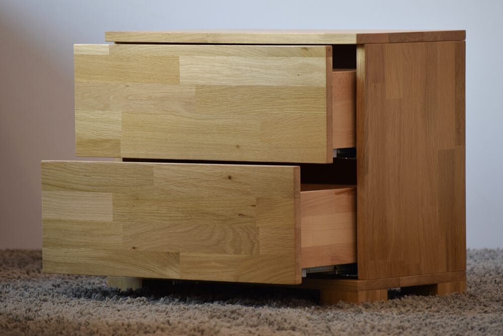 Oak's Noční stolek Lemvig dub cink - výstavní kus