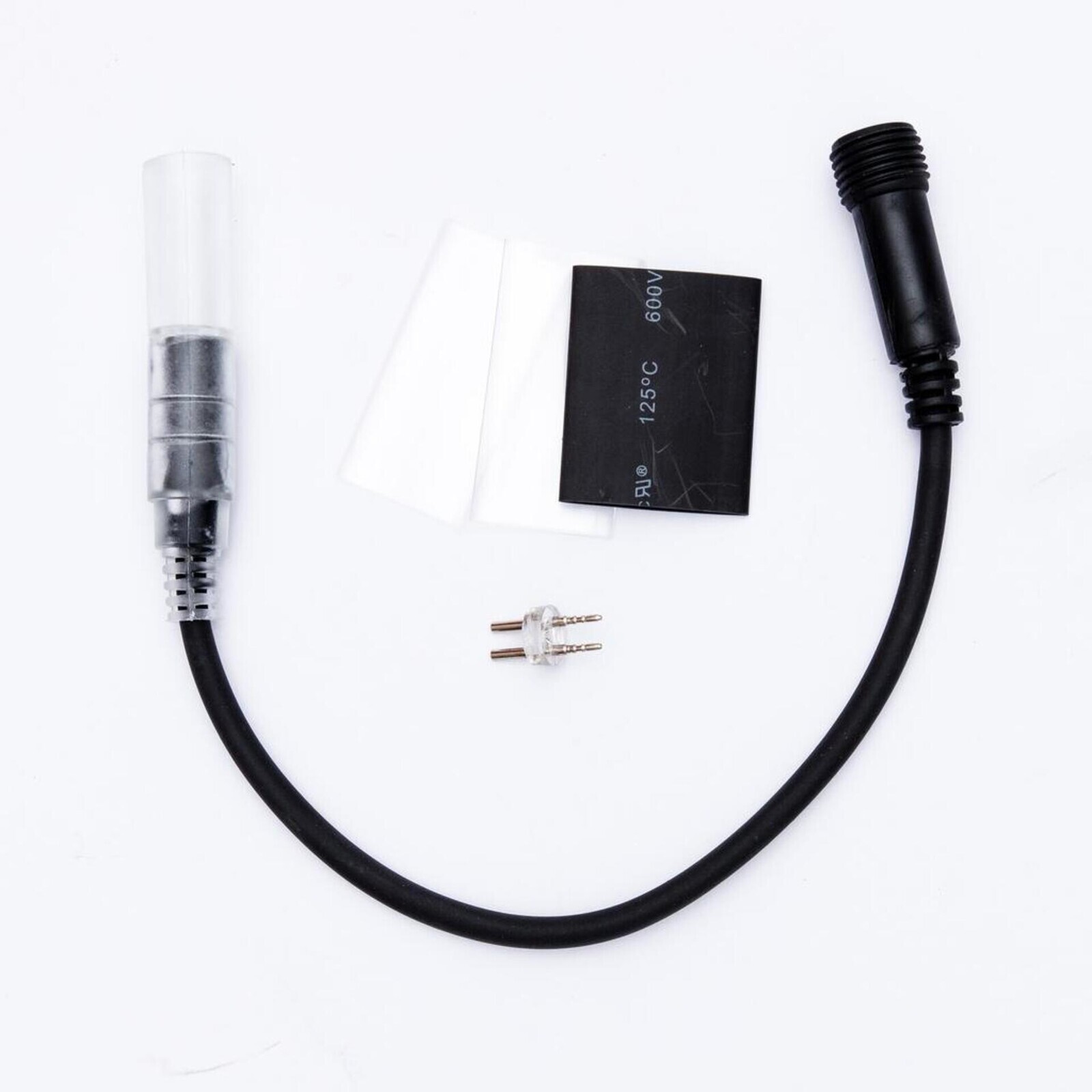 DecoLED Přípojka mezi světelnou hadicí a systémy EASY FIX 0,25m, černý, samčí, IP44