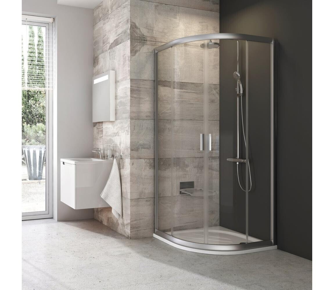 Ravak 3B270U00Z1 - Sprchový kout čtyřdílný čtvrtkruhový BLIX 90x90cm matný chrom 3B270U00Z1