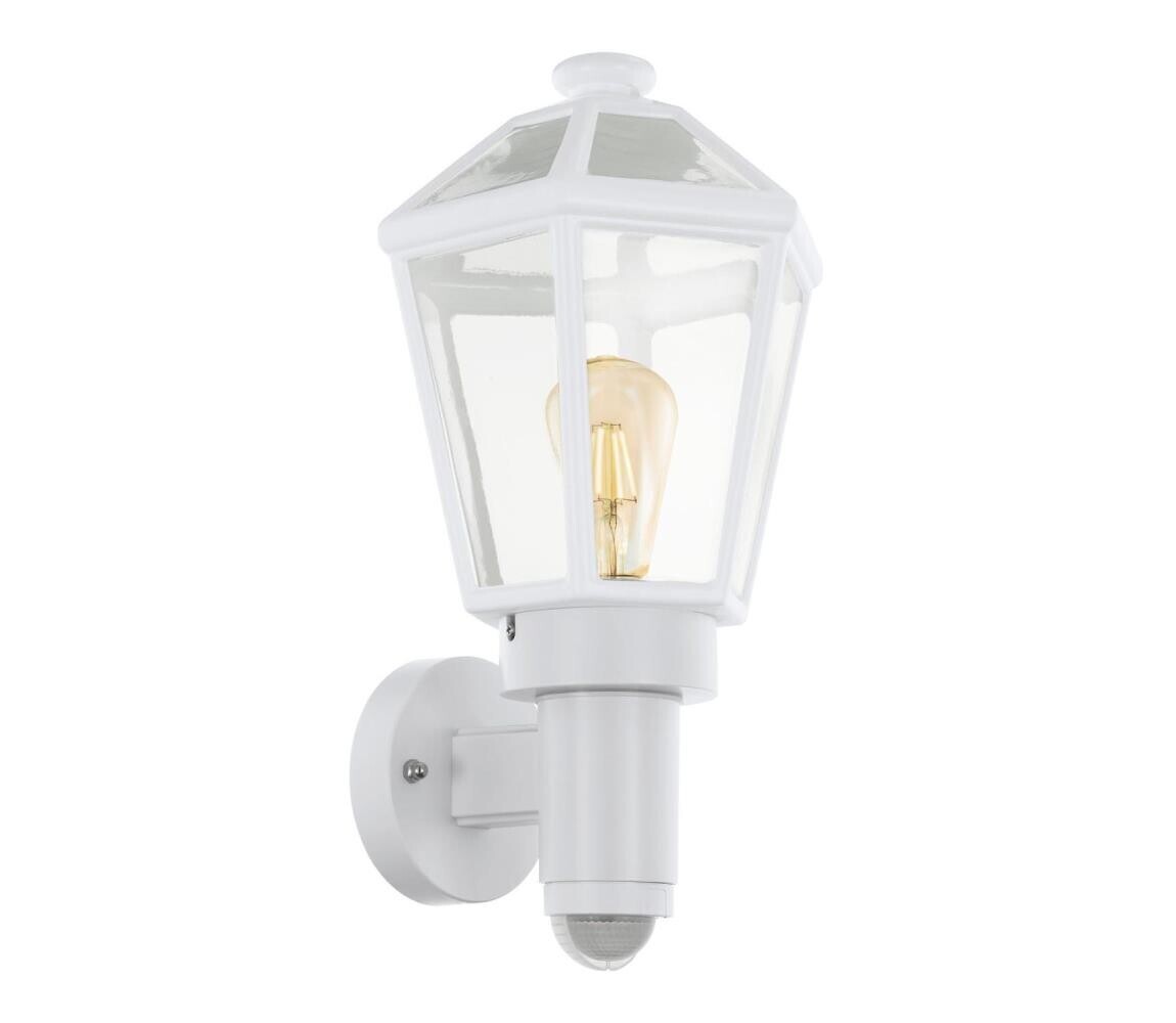 Eglo 79288 - Venk. nástěnná lampa se senzorem MONSELICE 1xE27/28W/230V IP44 bílá 79288