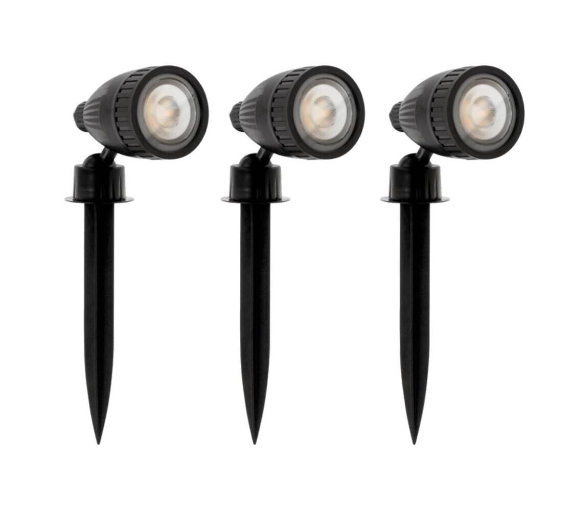 Eglo 31028 - SADA 3x LED RGBW Venkovní lampa NEMA-C 1xGU10/5W/230V IP44 černá+DO 31028