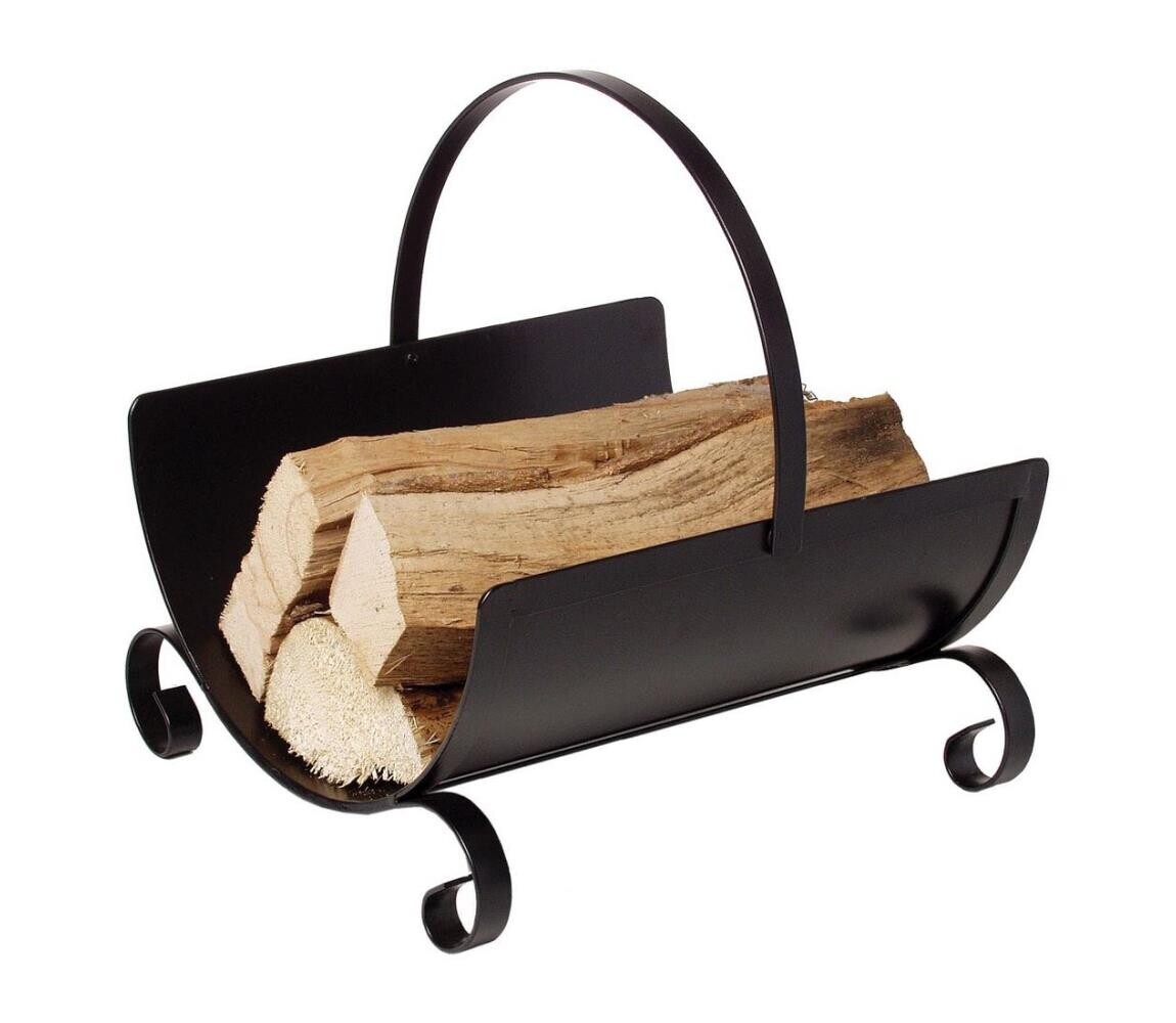 Lienbacher Kovový koš na dřevo s držadlem 40x38 cm černá 21.05.023.2