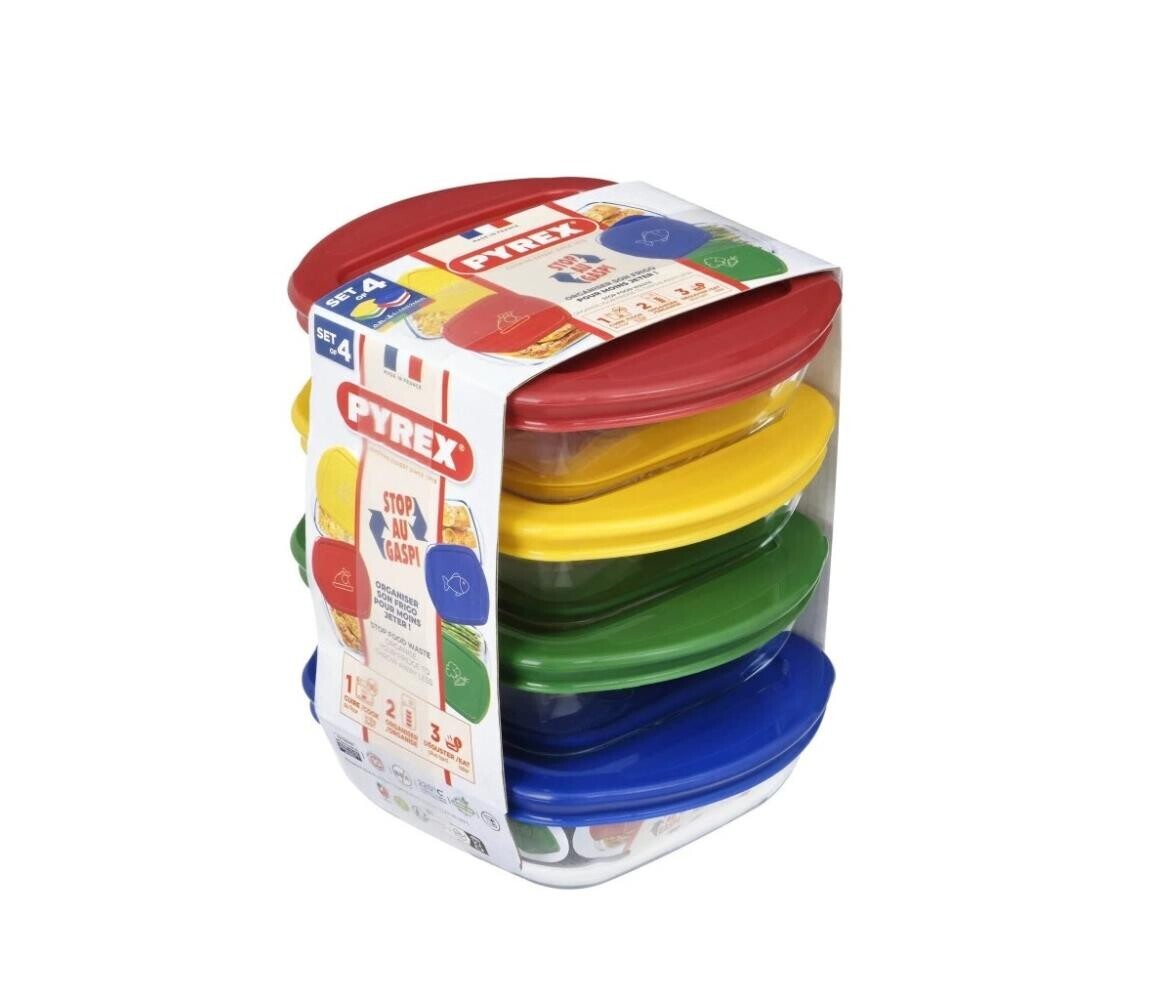 UTC SADA 4x Skleněná dóza na potraviny PYREX 0,3 l 913S572/7646