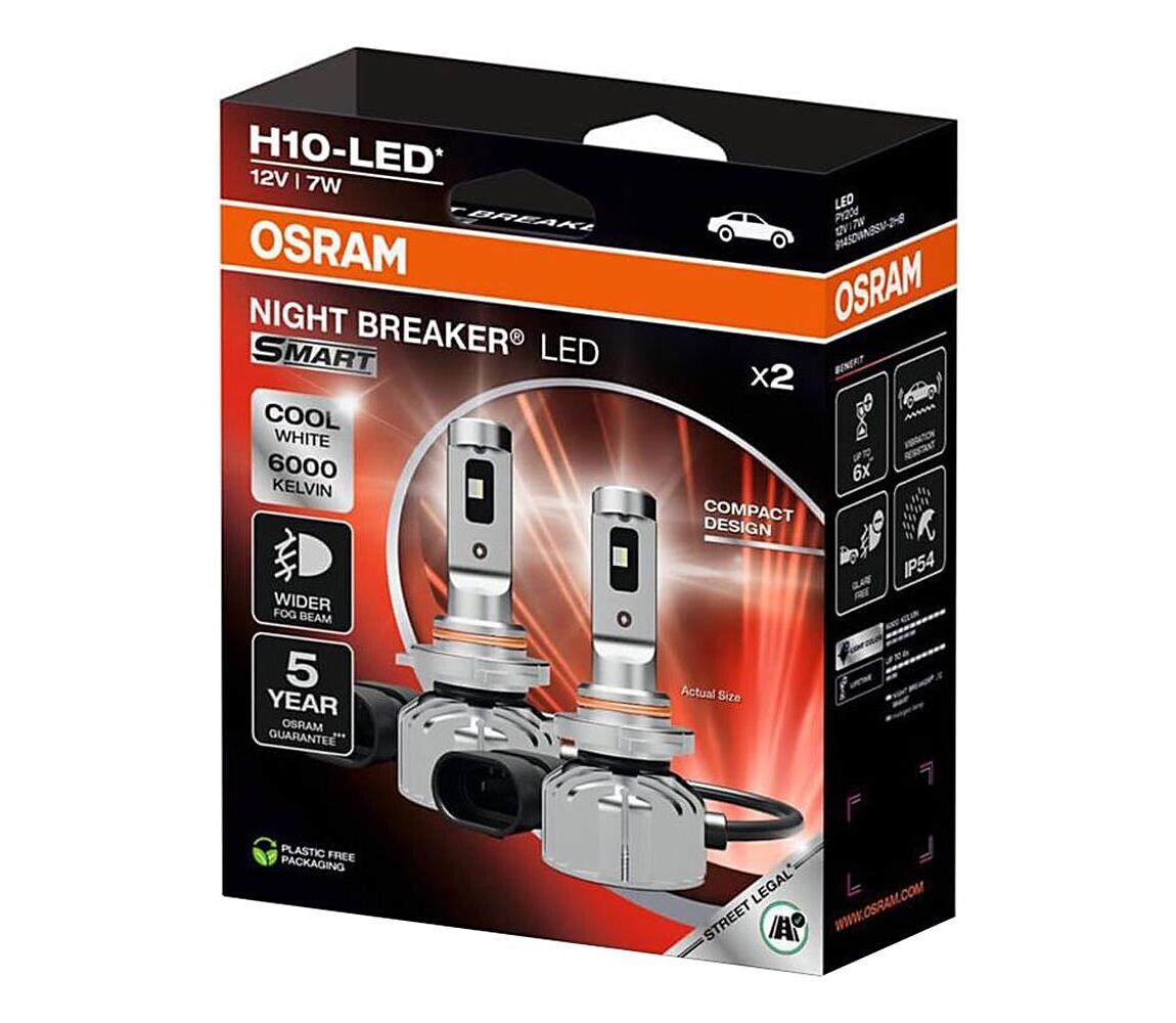 SADA 2x LED Autožárovka NIGHT BREAKER SMART H10 PY20d/7W/12V 6000K - Osram 9145DWNBSM-2HB