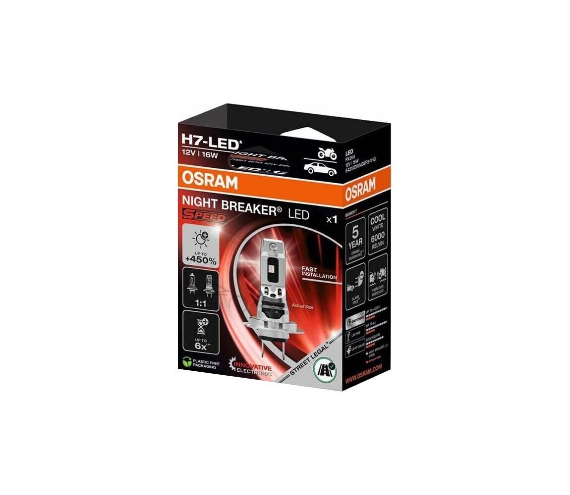 LED Autožárovka NIGHT BREAKER SPEED H7 PX26d/16W/12V 6000K - Osram 64210DWNBSP-1HB