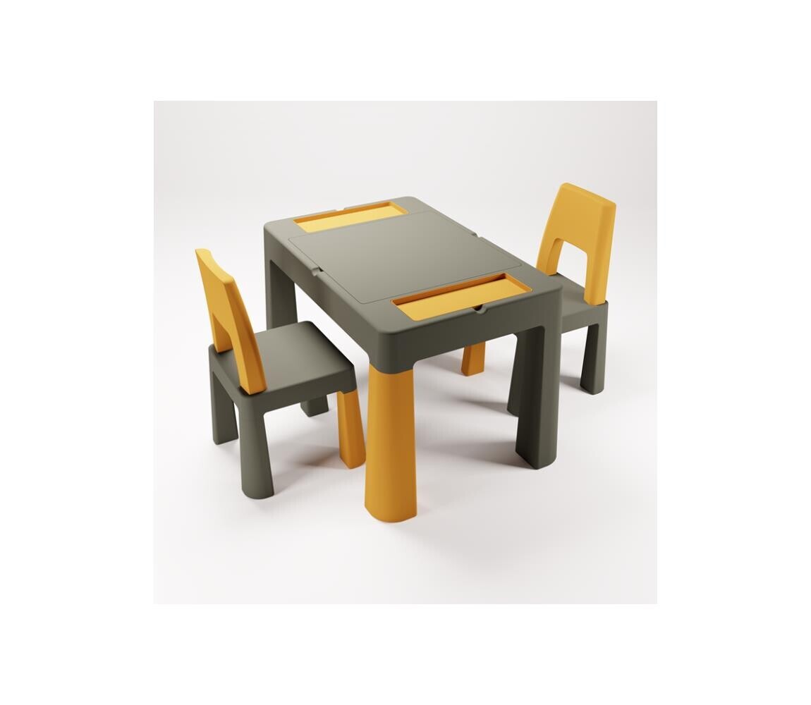 TEGA BABY - Dětský stolek s židlemi šedá/žlutá TI-011-172