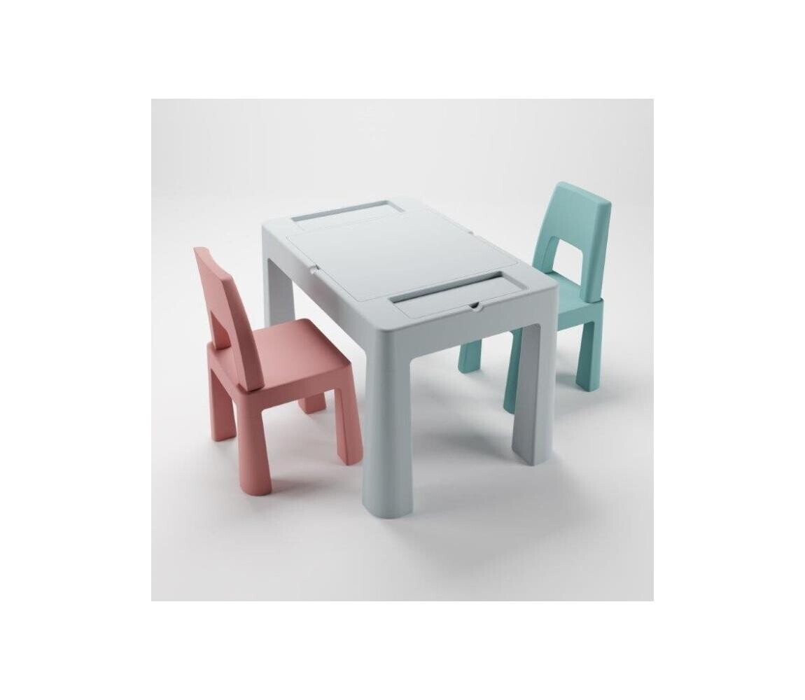 TEGA BABY - Dětský stolek s židlemi šedá/růžová/tyrkysová TI-011-174