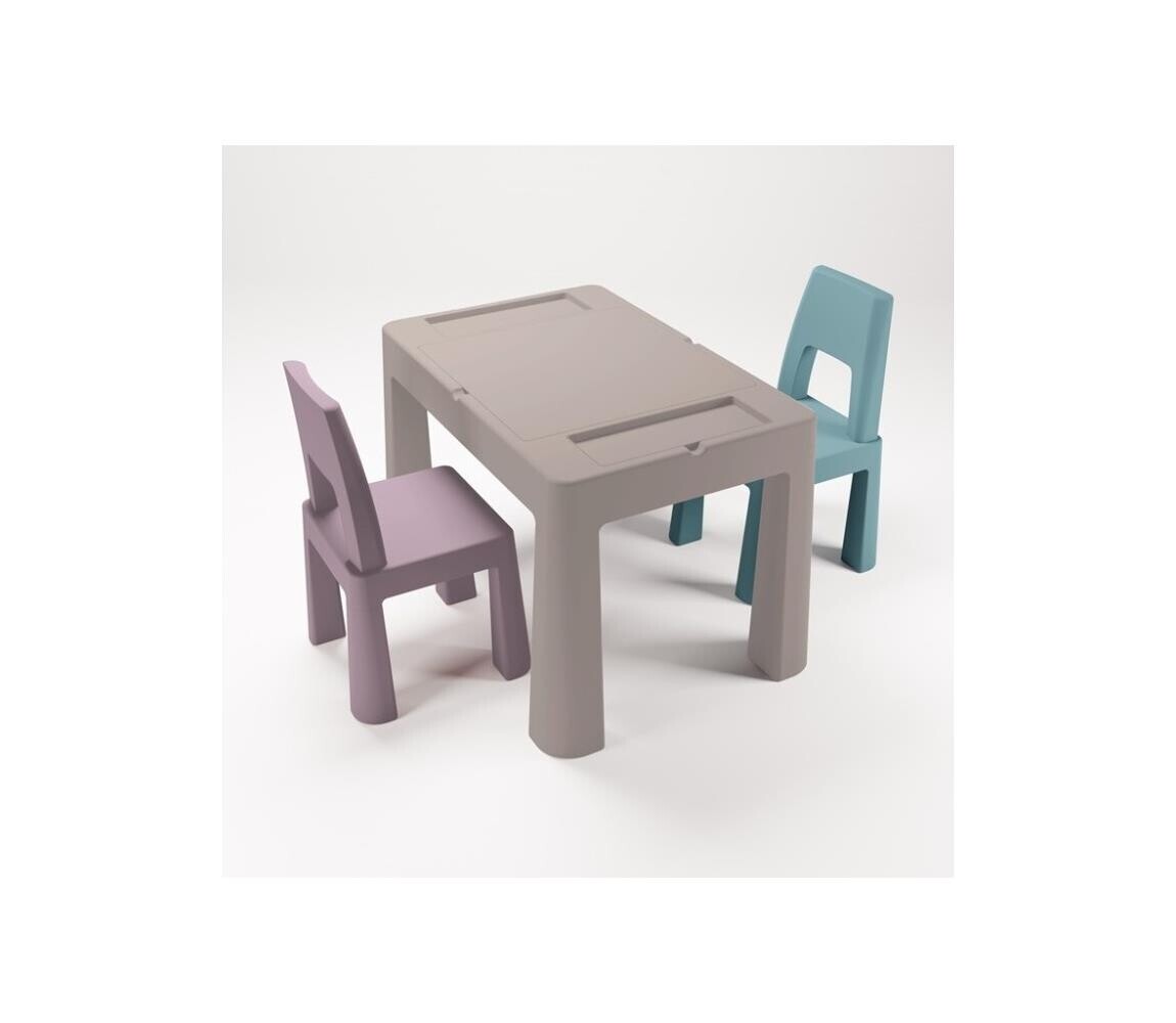 TEGA BABY - Dětský stolek s židlemi taupe/fialová/tyrkysová TI-011-179