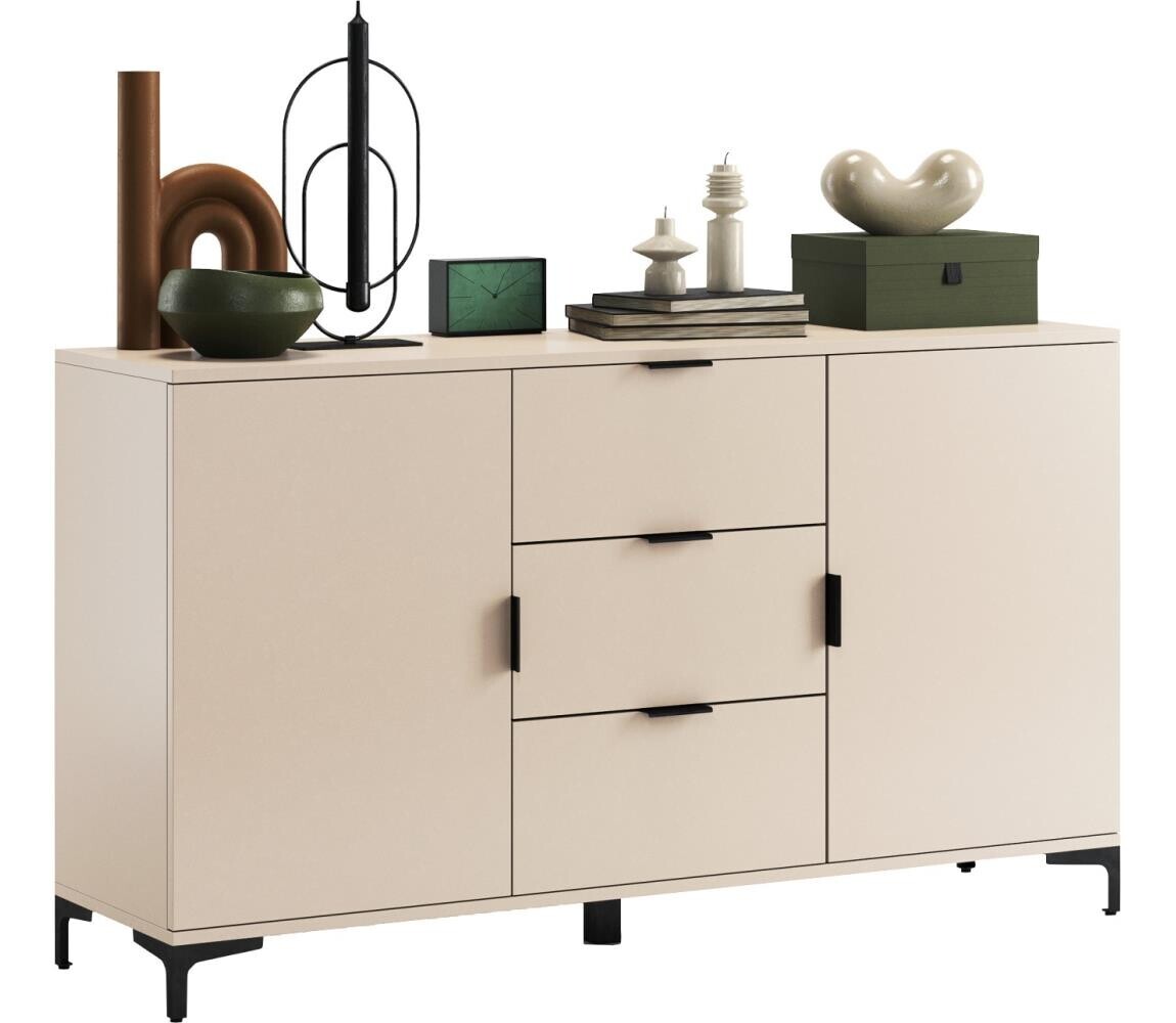 Komoda se zásuvkami a dvířky LORA béžová 5903631917486