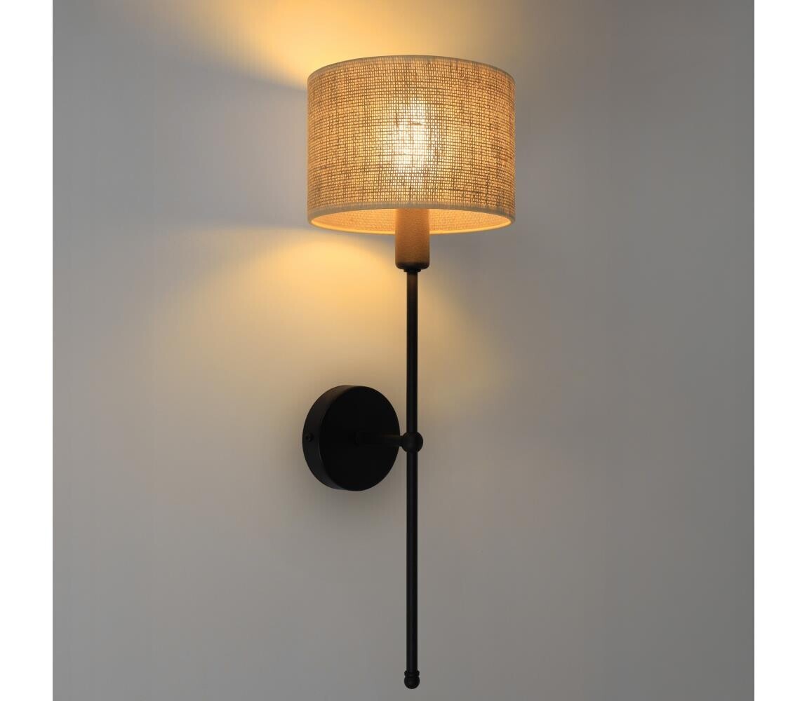 Nástěnná lampa MADELA 1xE14/40W/230V juta/černá 0246