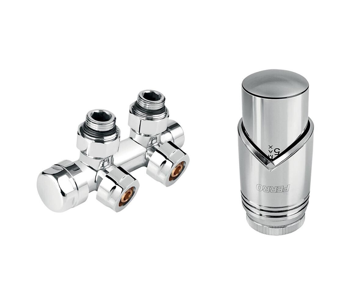 Novaservis - Sada pro radiátory se středovým připojením rohová lesklý chrom ZTD30CR