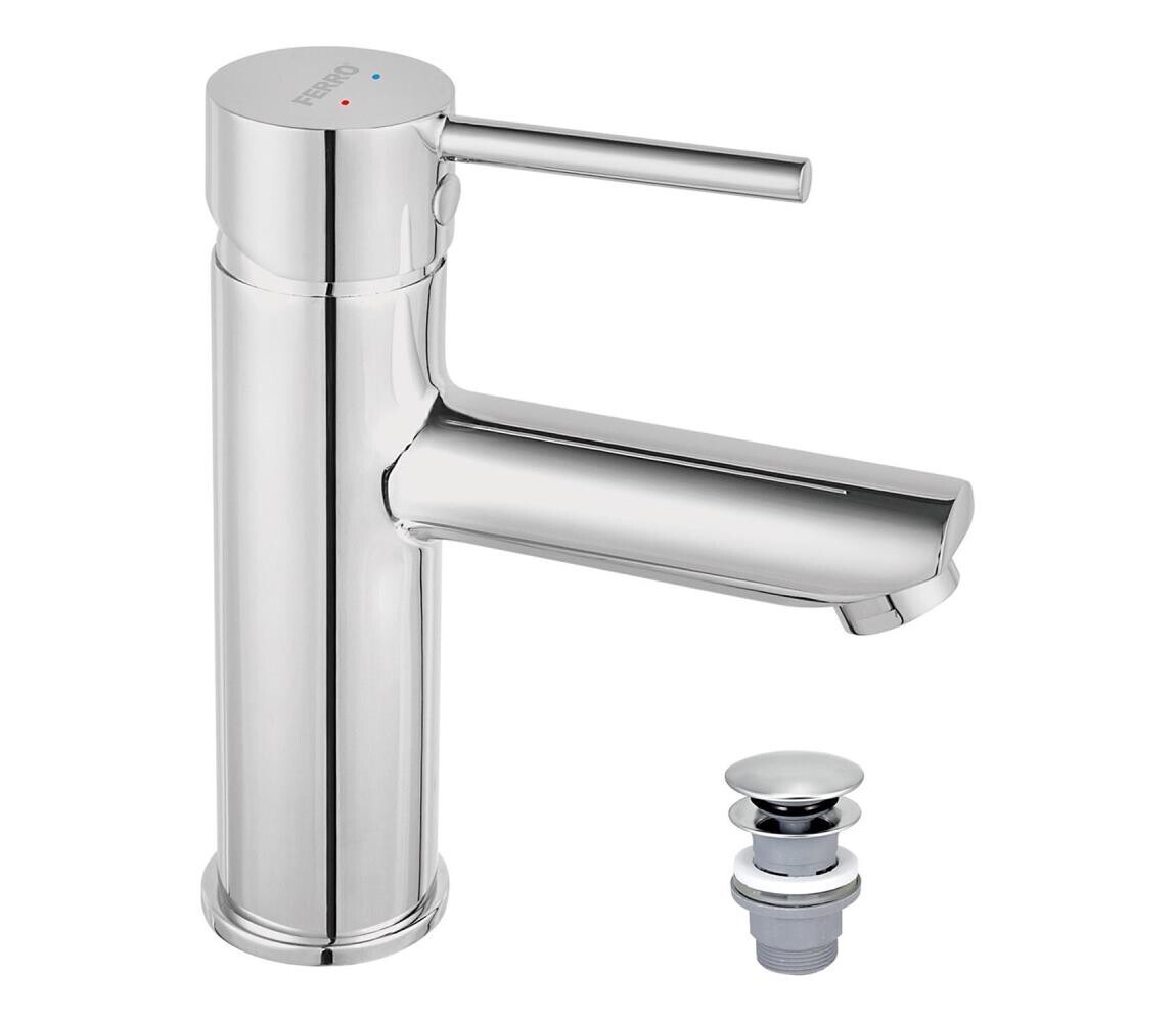 FERRO - Umyvadlová baterie + výpusť FIESTA lesklý chrom BFI2