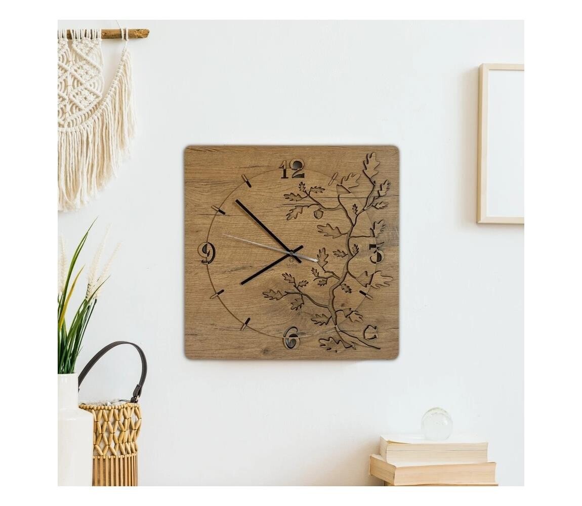 Li-Go 5499/DUB2 - Nástěnné hodiny LED/1xAA 40x40 cm dub 5499/DUB2