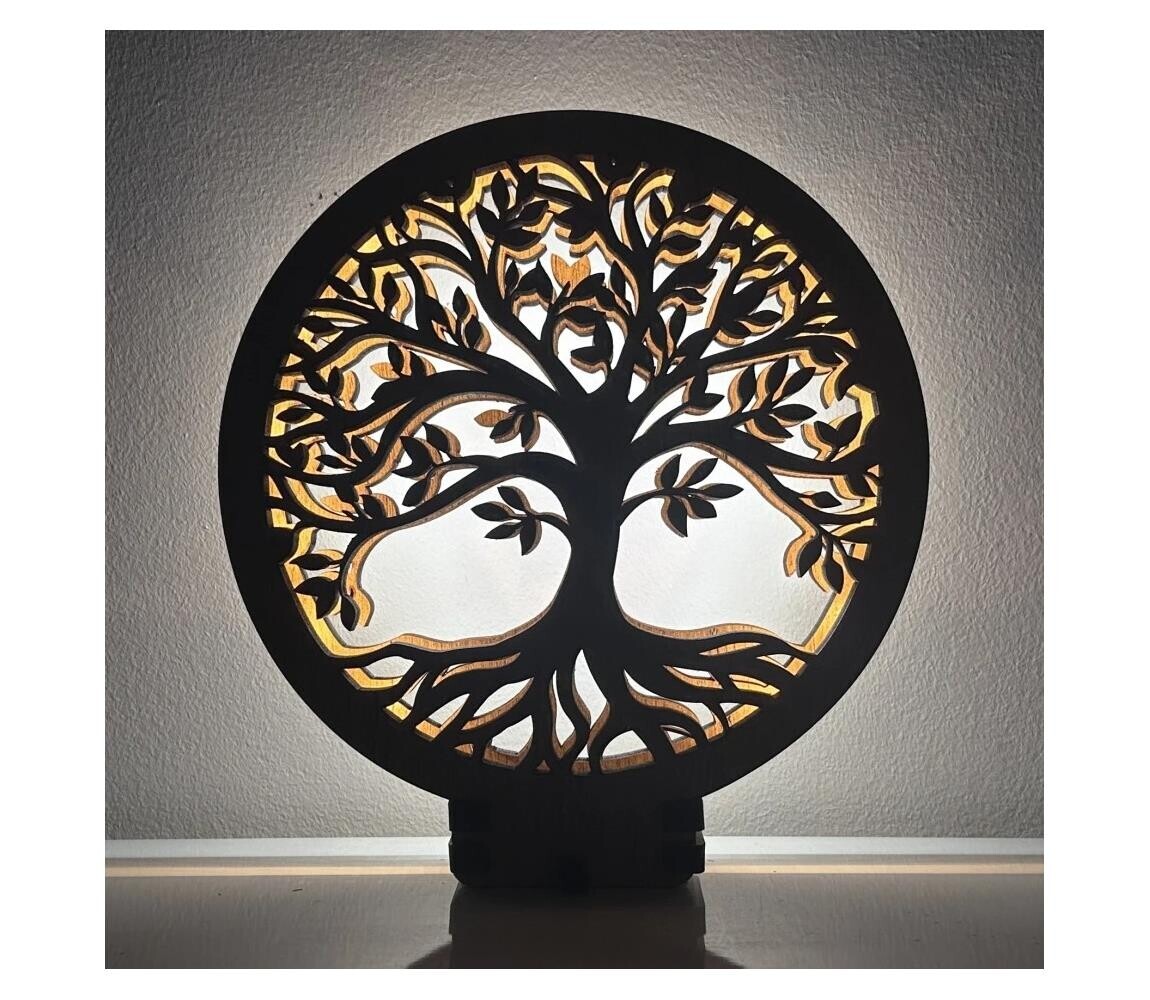 Li-Go 23577/DUB2 - LED Stmívatelná stolní dekorace LED/12W/230V 20x22 cm dub 23577/DUB2