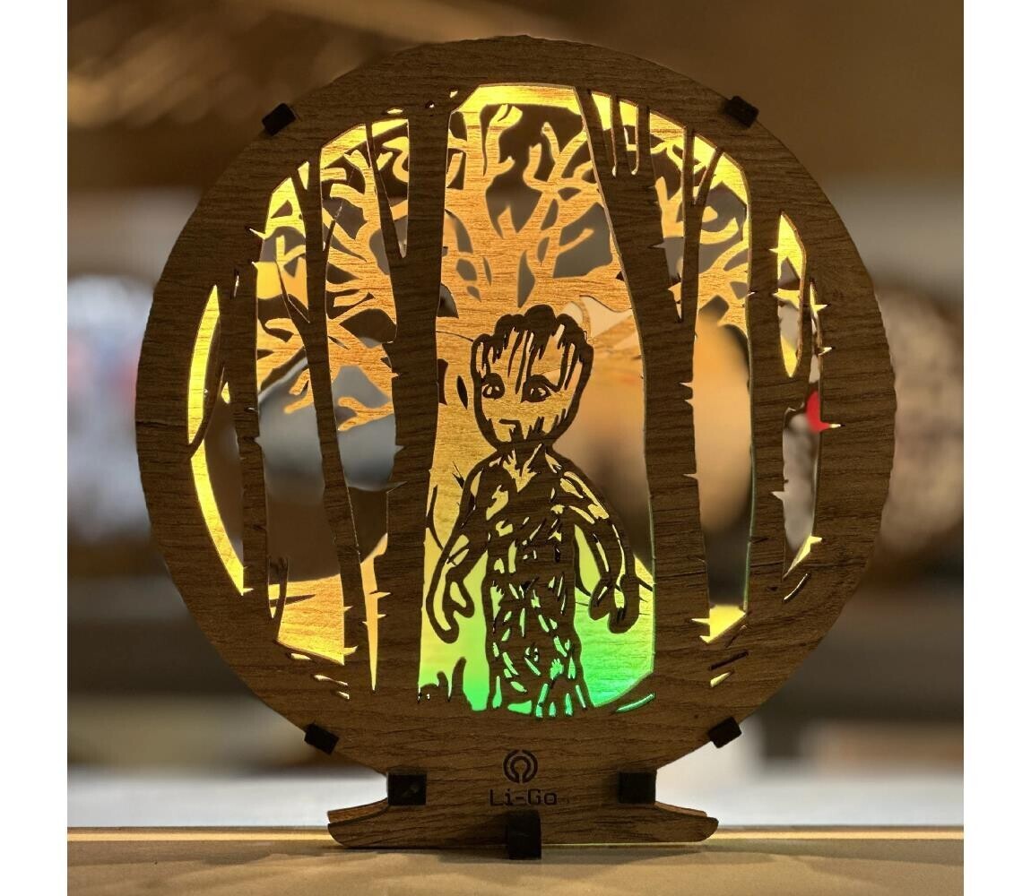 Li-Go 23613/DUB2 - LED Stmívatelná stolní dekorace LED/12W/230V 20x22 cm dub 23613/DUB2