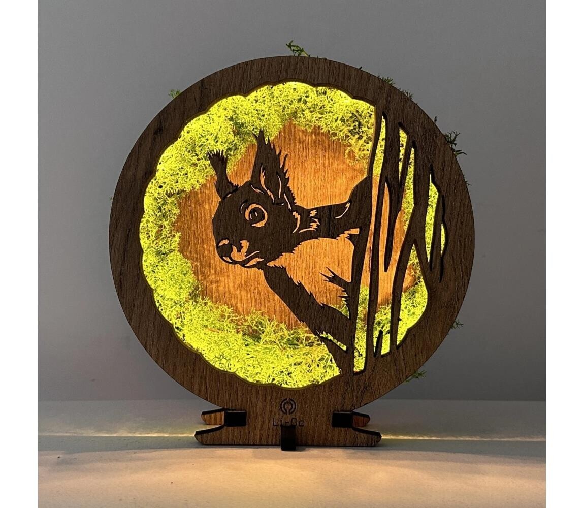 Li-Go 23625/DUB2 - LED Stmívatelná stolní dekorace LED/12W/230V 20x22 cm dub 23625/DUB2