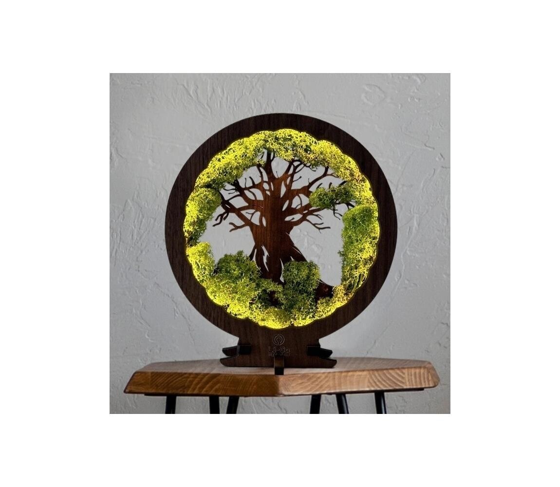 Li-Go 23631/DUB2 - LED Stmívatelná stolní dekorace LED/12W/230V 30x31 cm dub 23631/DUB2