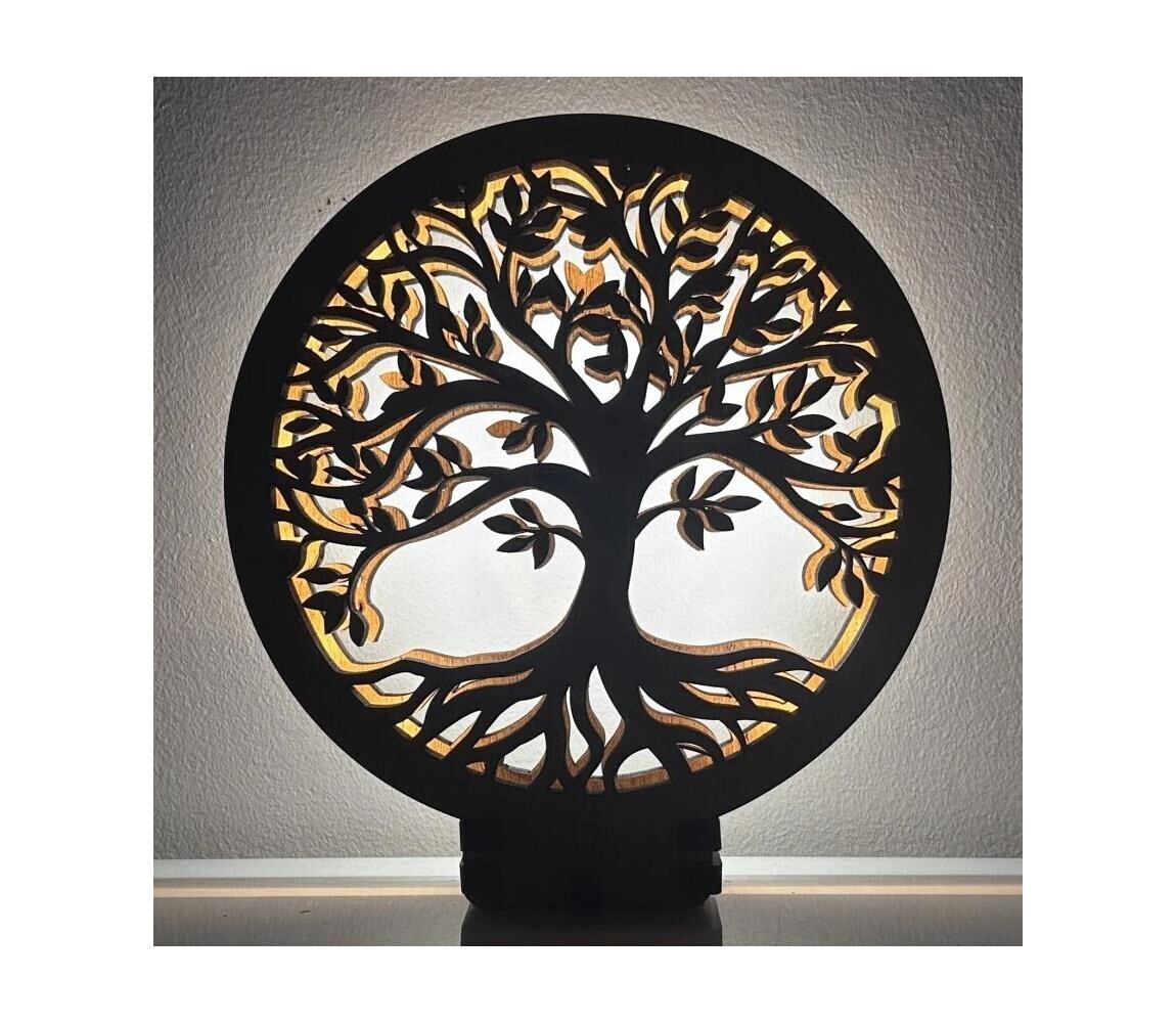 Li-Go 23648/DUB2 - LED Stmívatelná stolní dekorace LED/12W/230V 30x31 cm dub 23648/DUB2