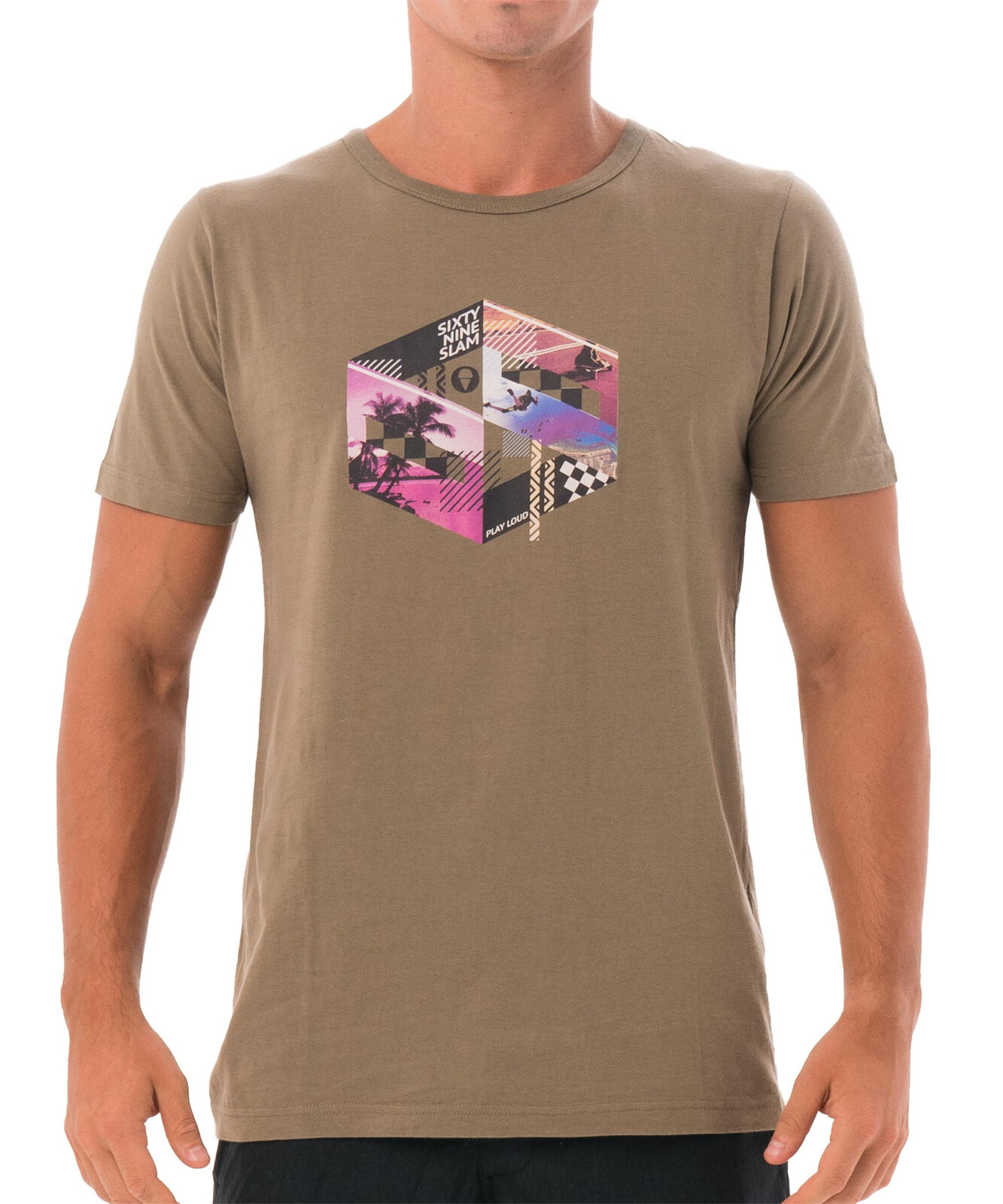 Pánské tričko 69SLAM LIFESTYLE KHAKI DNA (MTPLLE-KH) S