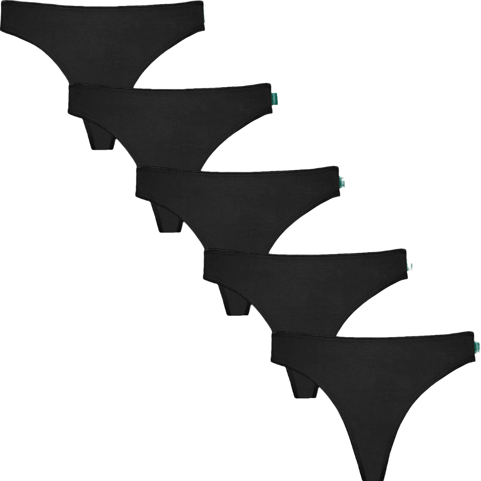 5PACK dámská tanga Gaubert černá (GBTW-907) XXL/3XL