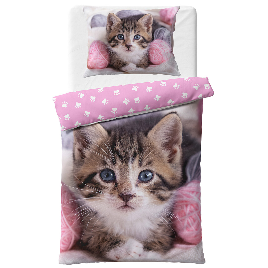 TipTrade Bavlněné povlečení 140x200 + 70x90 cm - Koťátko