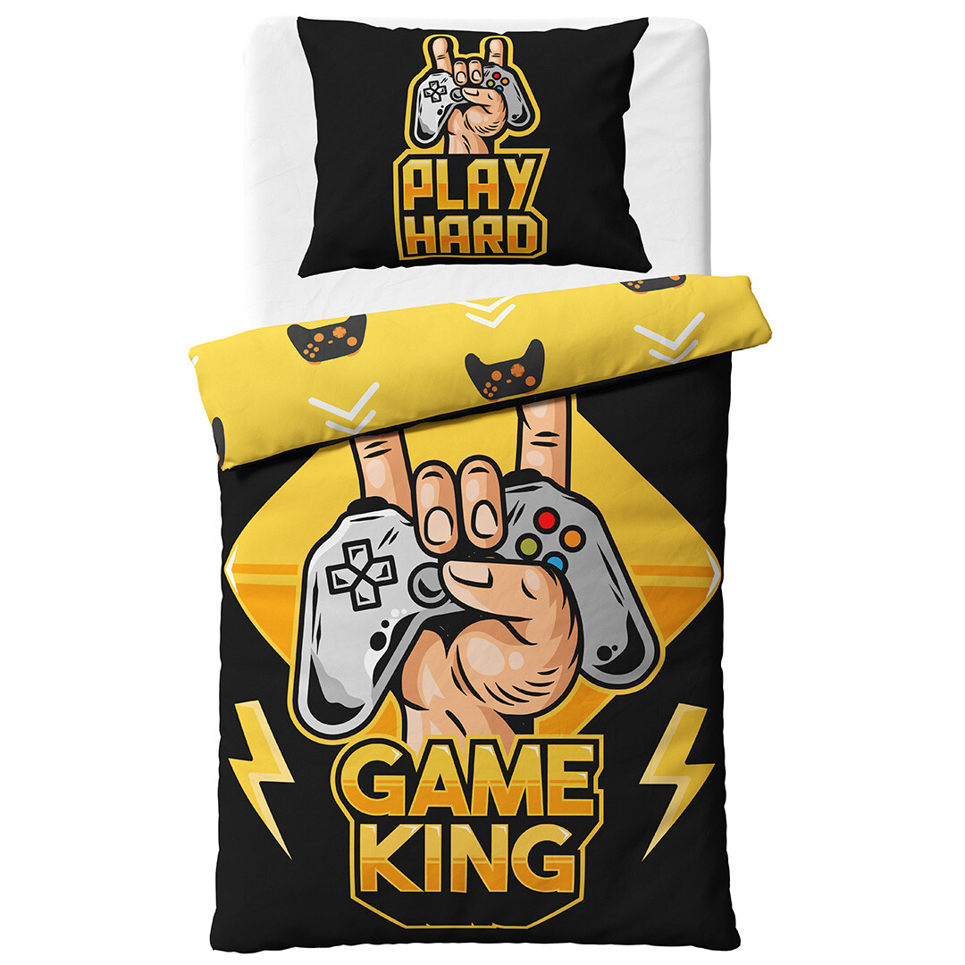 TipTrade Bavlněné povlečení 140x200 + 70x90 cm - Gamer King