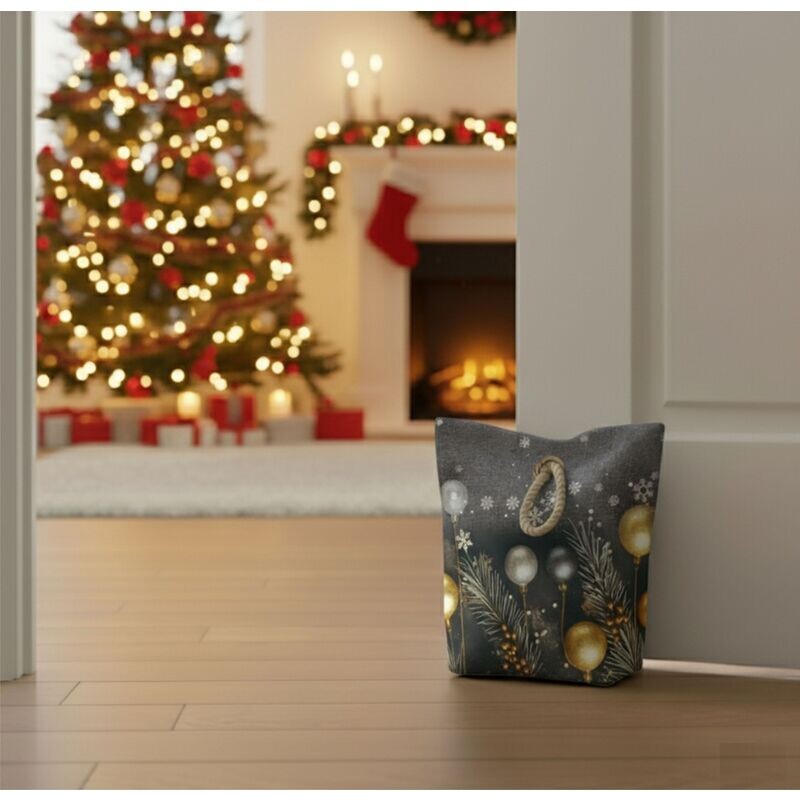 Dveřní zarážka - závaží, Vánoční baňky 22 x 23 cm