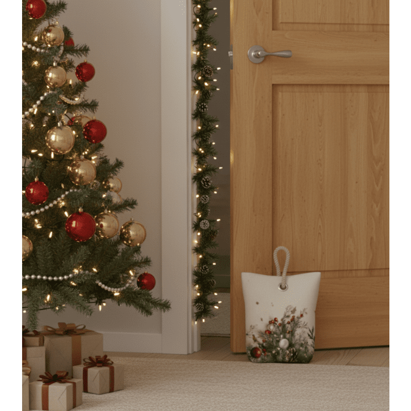 Dveřní zarážka - závaží, Vánoční větvičky a ozdoby, 22 x 23 cm