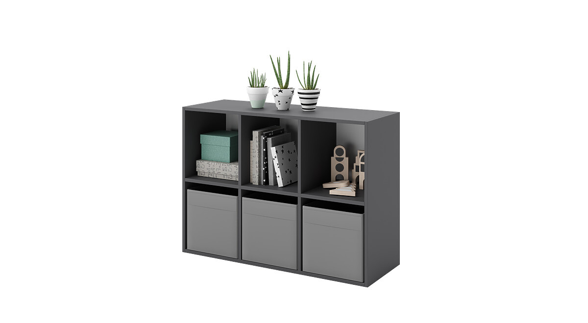 Regál Loni 2x3 šedý 1 ks