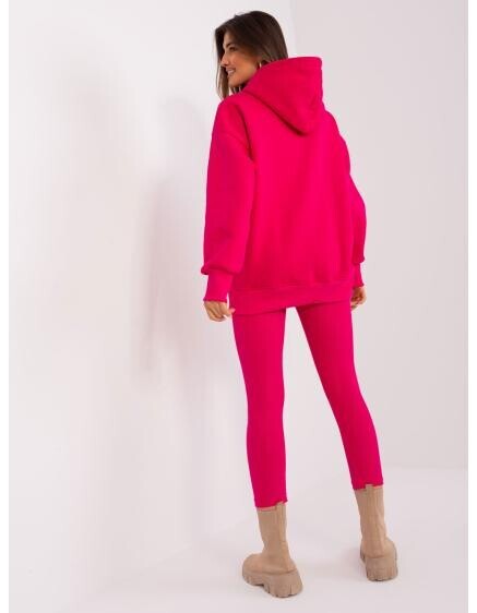 Fuchsiový casualový komplet s teplákovou mikinou