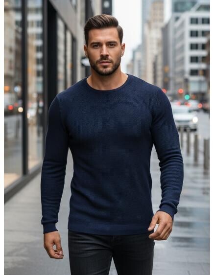 Pánský svetr tmavě modrý WX2296z