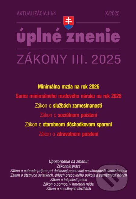 Aktualizácia III/4 2025 – Zamestnanosť a sociálne poistenie - kolektív autorov