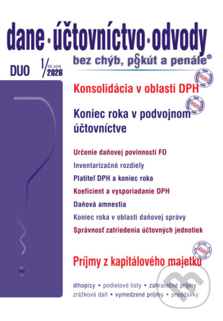 DUO 1/2026 – Koniec roka v daňovej a účtovnej oblasti - kolektív autorov