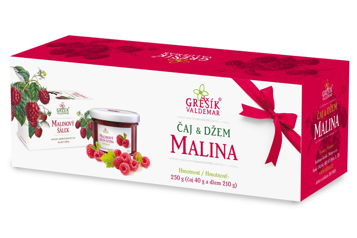 Grešík Waldemar Grešík Čaj & Džem MALINA dárková kazeta
