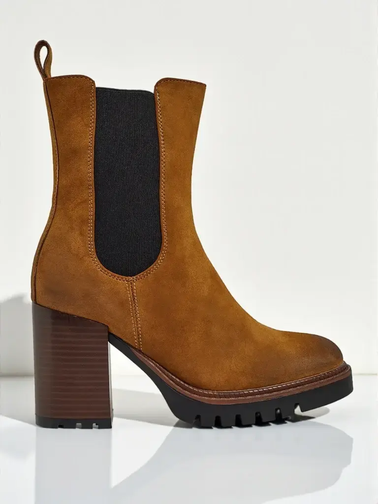 Resti Women's Soreya Faux Suede Block Heel Ankle Boots