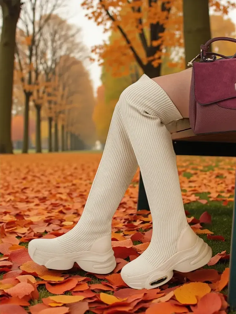 Resti Ravmora Women's Long Slip-on Boots on a Thick Sole